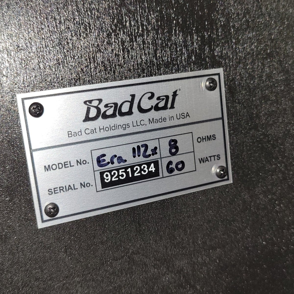 BadCat 2025 Era 1x12 60 Watt Cabinet 8 Ohms w/ Cover Near Mint - Mahar's Vintage Guitars