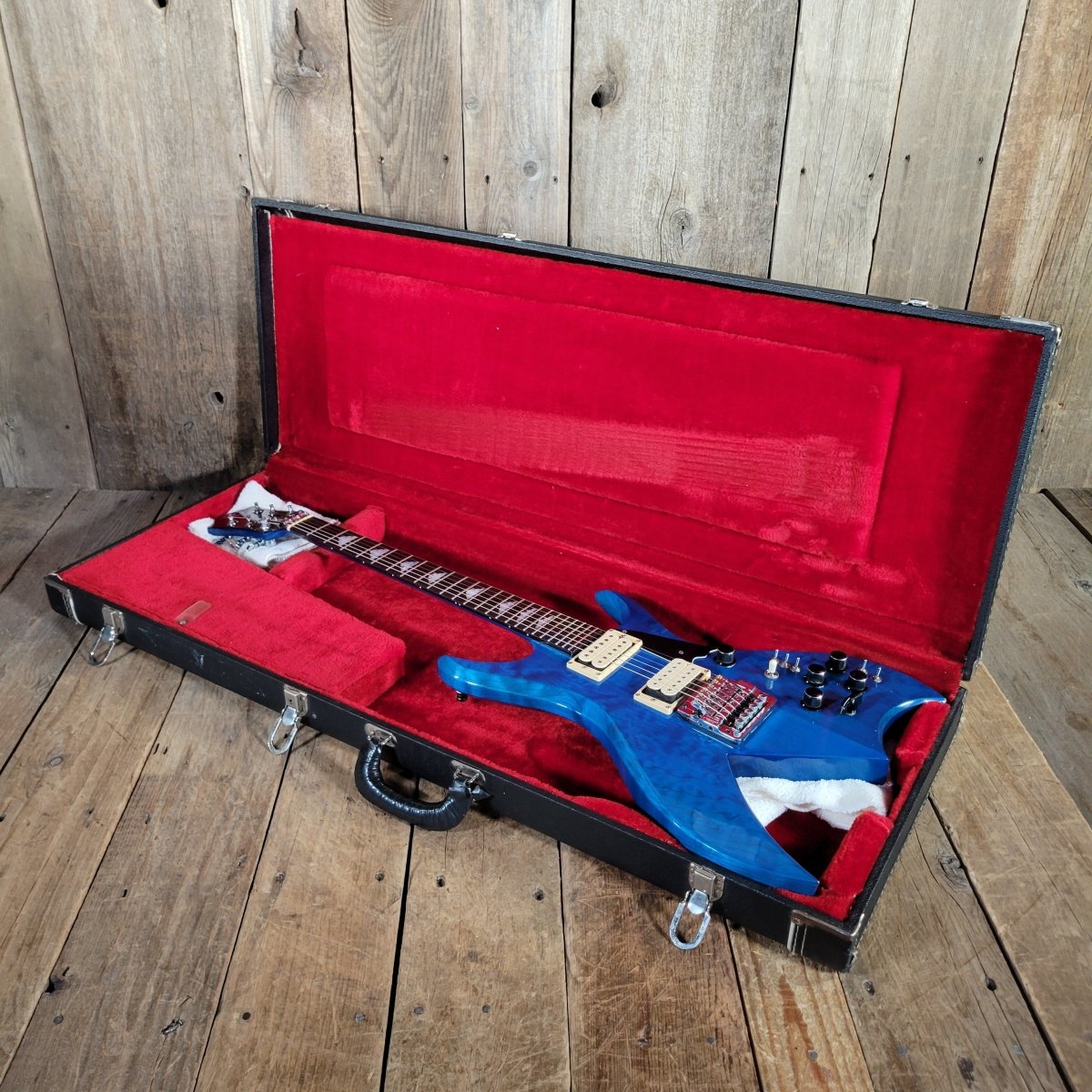 BC Rich Bich Deluxe 1984 Transparent Blue Quilt Maple - Mahar's Vintage Guitars