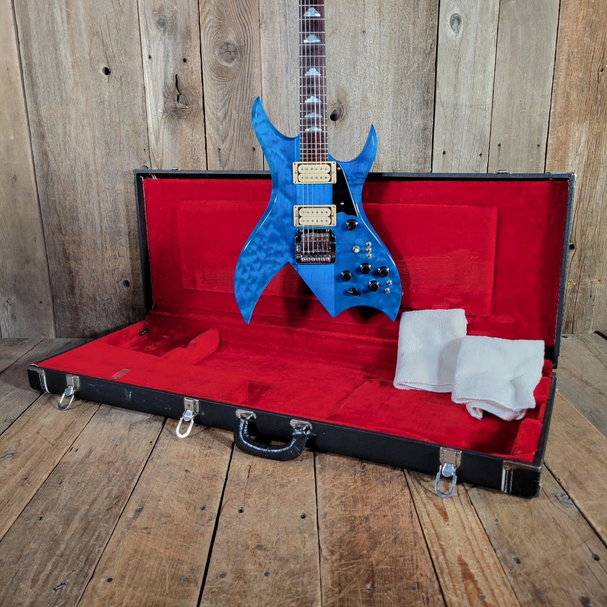 BC Rich Bich Deluxe 1984 Transparent Blue Quilt Maple - Mahar's Vintage Guitars