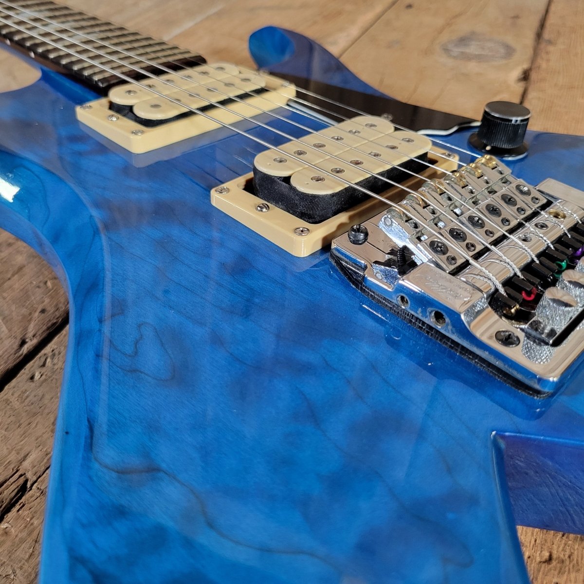 BC Rich Bich Deluxe 1984 Transparent Blue Quilt Maple - Mahar's Vintage Guitars