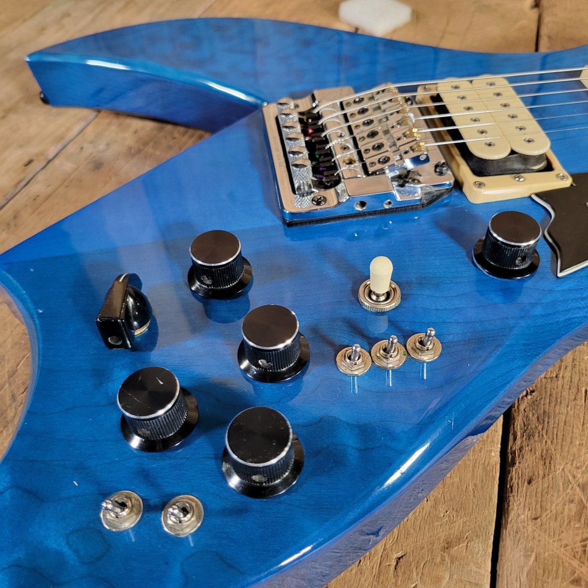 BC Rich Bich Deluxe 1984 Transparent Blue Quilt Maple - Mahar's Vintage Guitars