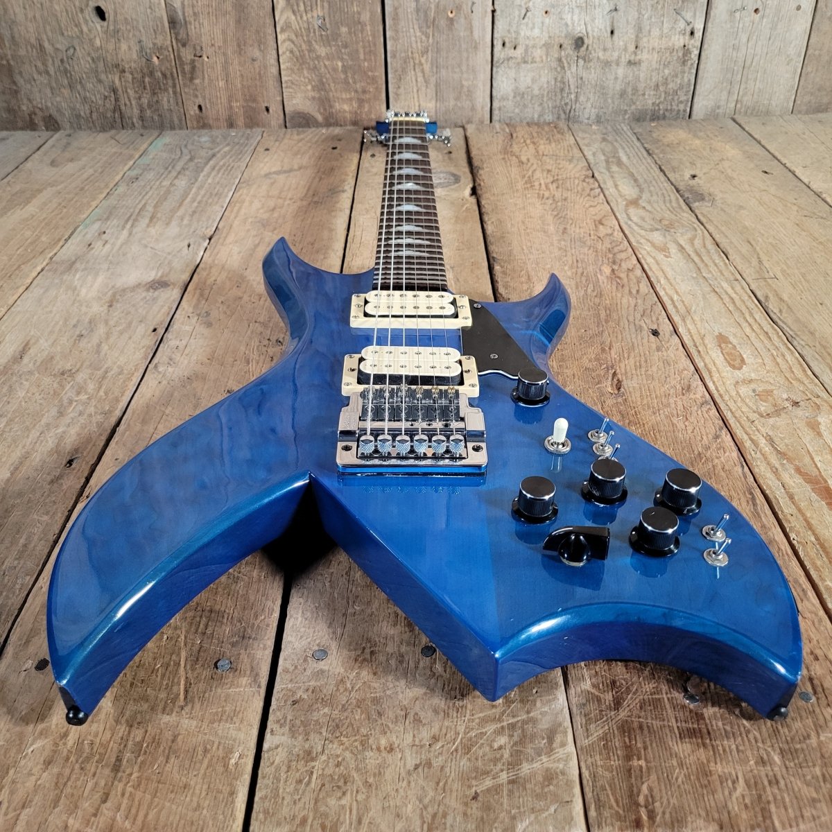 BC Rich Bich Deluxe 1984 Transparent Blue Quilt Maple - Mahar's Vintage Guitars