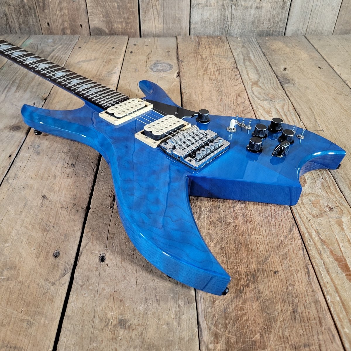 BC Rich Bich Deluxe 1984 Transparent Blue Quilt Maple - Mahar's Vintage Guitars