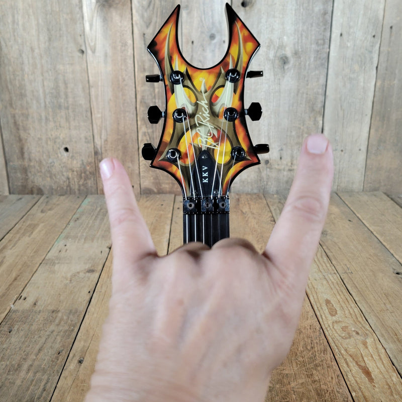 BC Rich KKV Kerry King Signature Flying V Tribal Flame Coffin Case 2009 - Mahar's Vintage Guitars