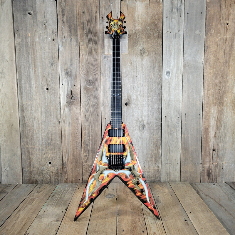 BC Rich KKV Kerry King Signature Flying V Tribal Flame Coffin Case 2009 - Mahar's Vintage Guitars