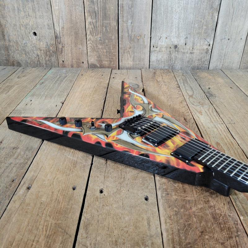 BC Rich KKV Kerry King Signature Flying V Tribal Flame Coffin Case 2009 - Mahar's Vintage Guitars