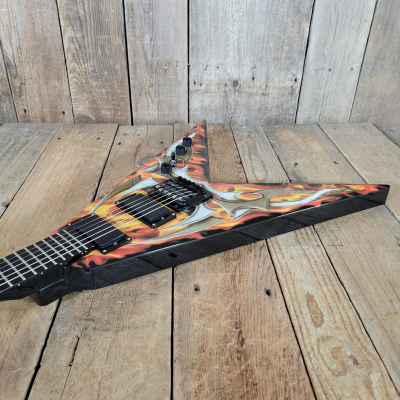 BC Rich KKV Kerry King Signature Flying V Tribal Flame Coffin Case 2009 - Mahar's Vintage Guitars