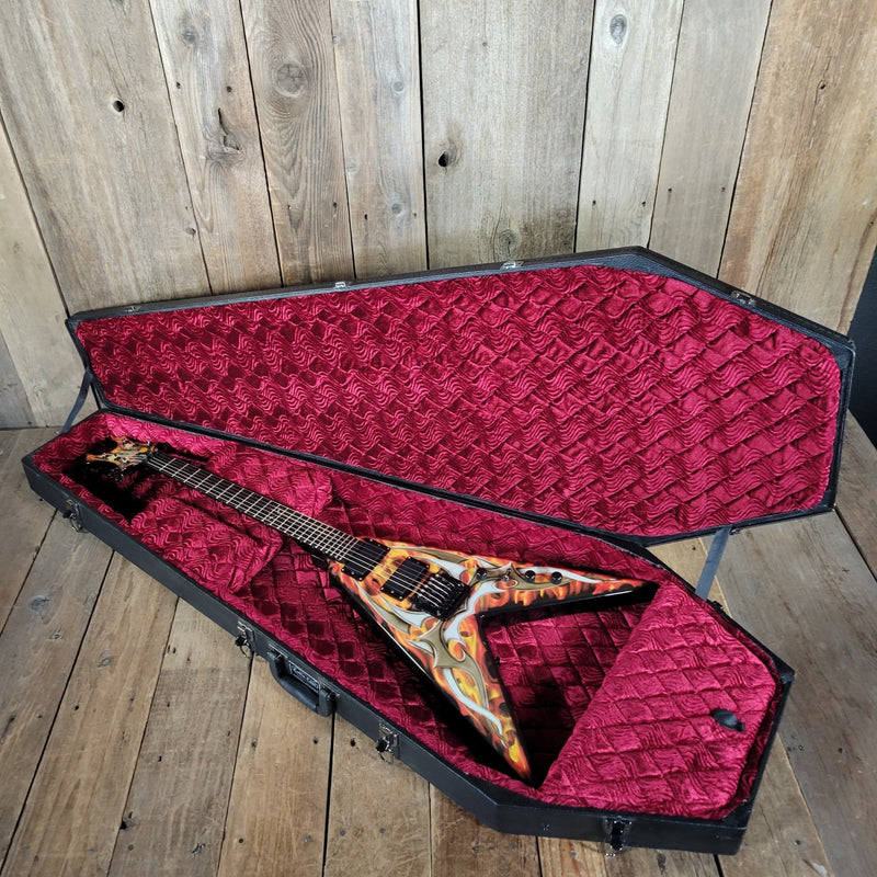 BC Rich KKV Kerry King Signature Flying V Tribal Flame Coffin Case 2009 - Mahar's Vintage Guitars