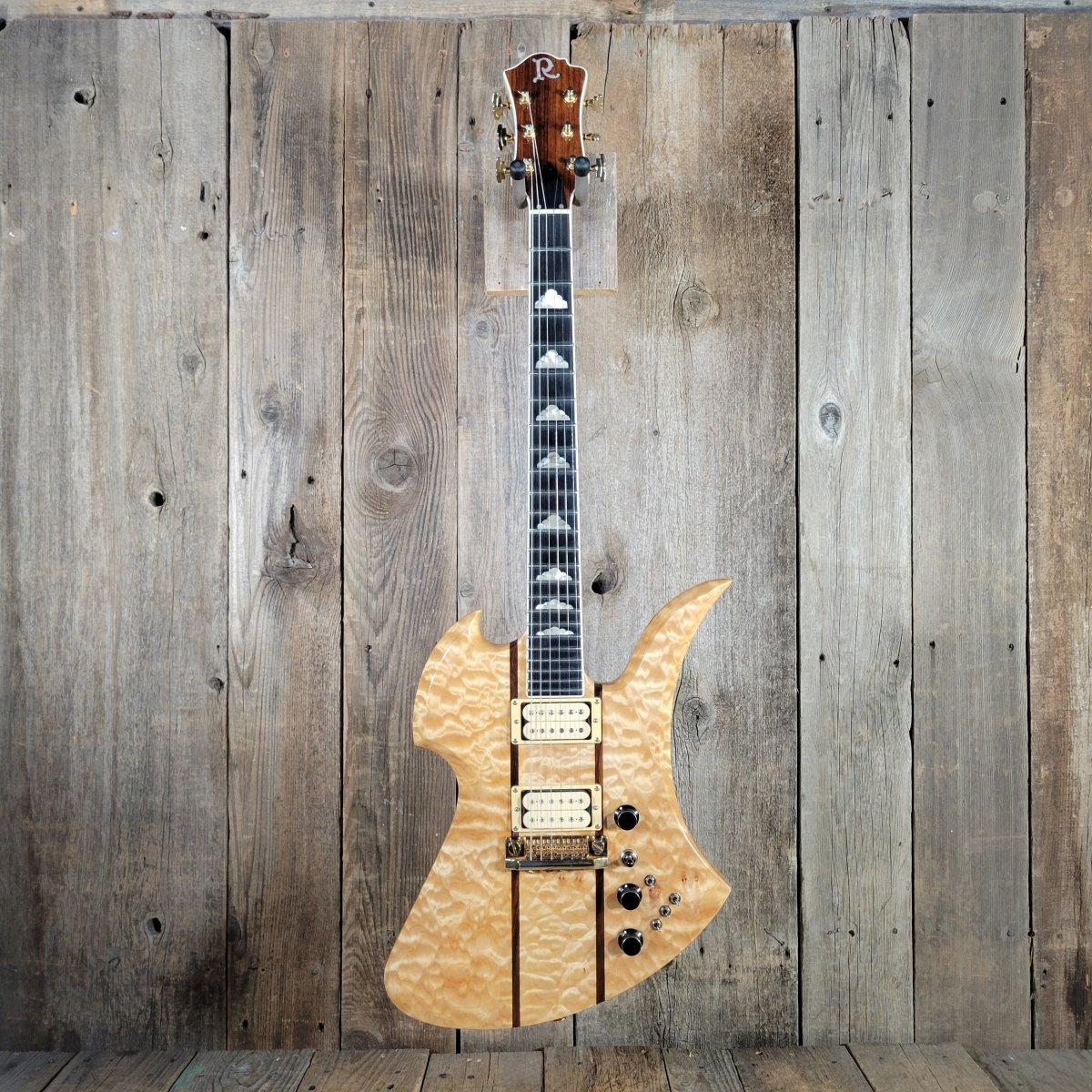 BC Rich Mockingbird Quilt Maple Early 1980s Natural "TJ Horn" - Mahar's Vintage Guitars