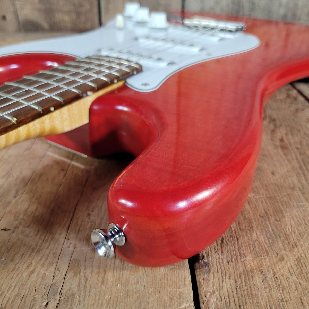 Brian Goodwin 1992 Custom Stratocaster Build Chambered Alder & Flamed Maple Body, Excellent - Mahar's Vintage Guitars