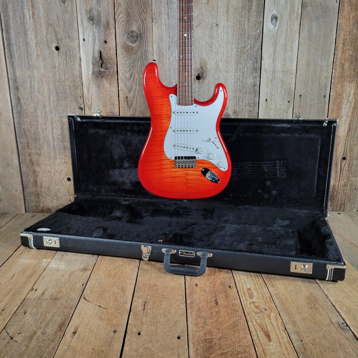 Brian Goodwin 1992 Custom Stratocaster Build Chambered Alder & Flamed Maple Body, Excellent - Mahar's Vintage Guitars