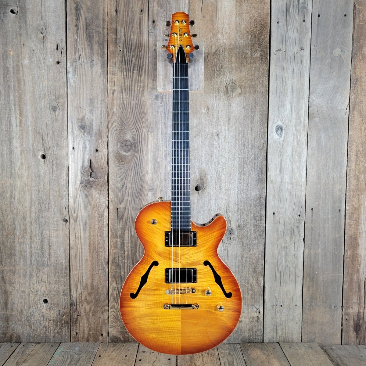 Carvin Kiesel SH550 Hollowbody Archtop Custom Koa 2012 Near Mint with Original Case - Mahar's Vintage Guitars