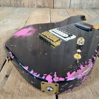 Charvel Custom Shop Master Built Strat 2024 Black over Platinum Pink - Mahar's Vintage Guitars