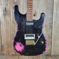 Charvel Custom Shop Master Built Strat 2024 Black over Platinum Pink - Mahar's Vintage Guitars