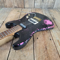 Charvel Custom Shop Master Built Strat 2024 Black over Platinum Pink - Mahar's Vintage Guitars
