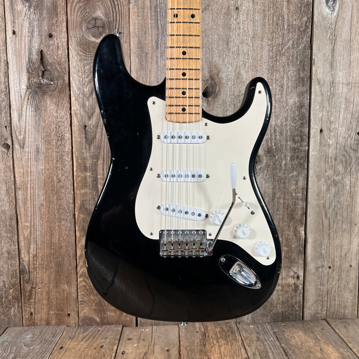Danocaster Freakin branded era S Style Double Cut Don Mare pickups Black circa 2010 - Mahar's Vintage Guitars