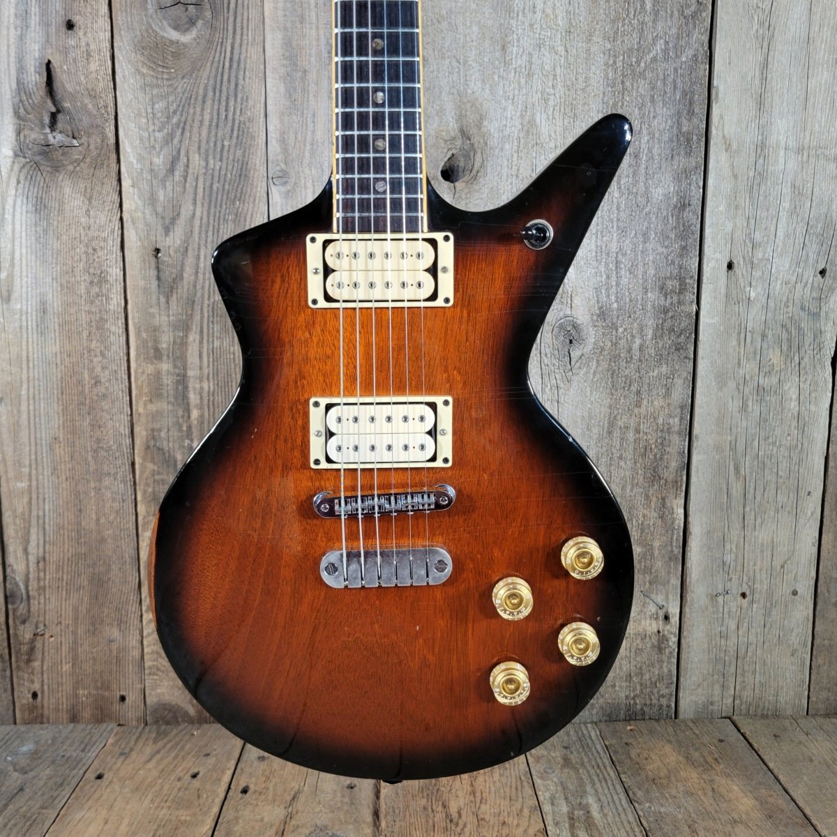 Dean E'lite Braziliaburst 1980 OHSC and paperwork - Mahar's Vintage Guitars