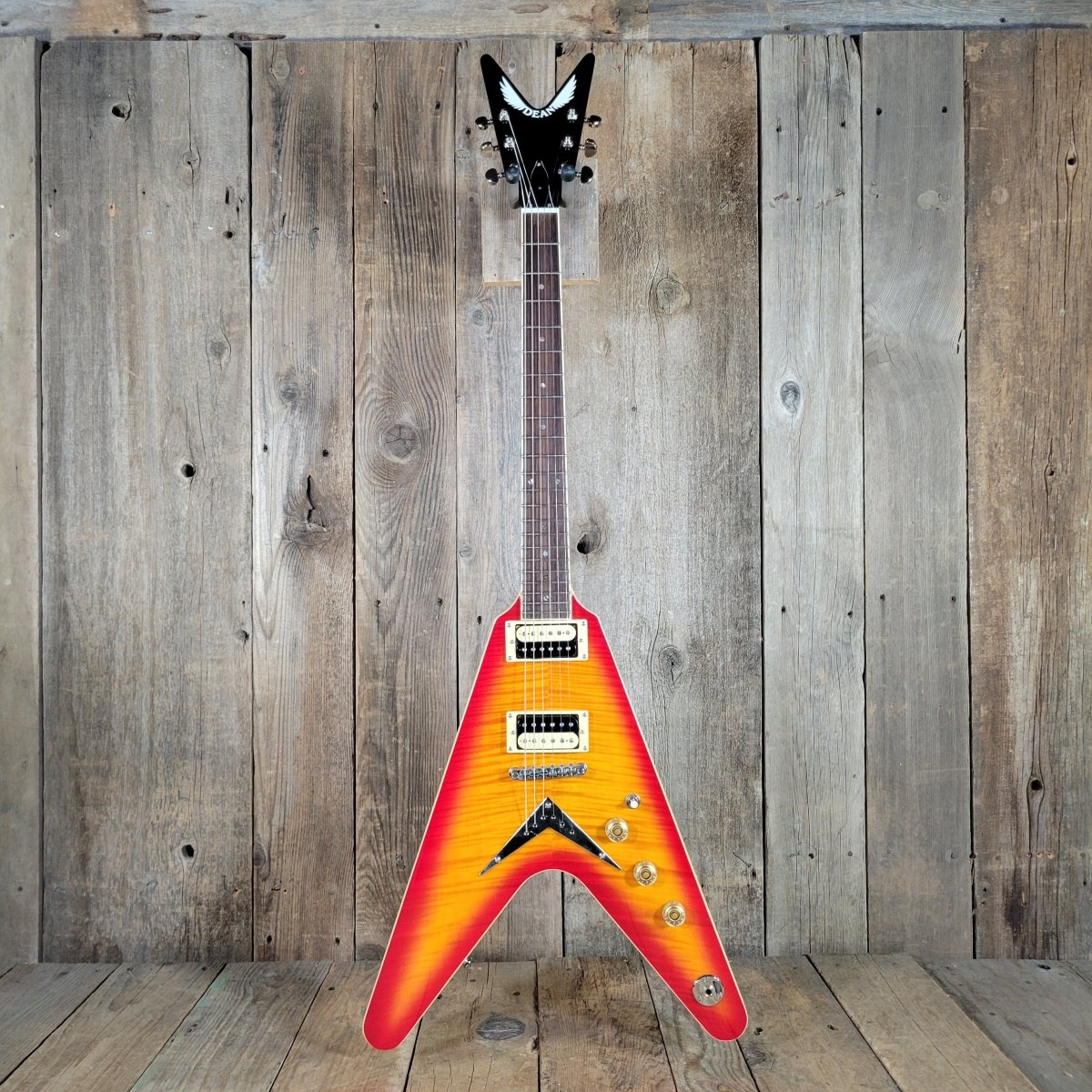 Dean V 79 Flamed Maple Flying V 2007 w/ Original Case - Mahar's Vintage Guitars