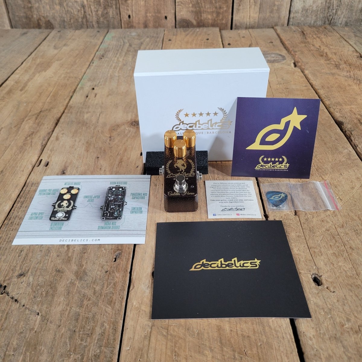 Decibelics 2021 Golden Horse Boutique mini KLON w/ box & paperwork, Near Mint - Mahar's Vintage Guitars