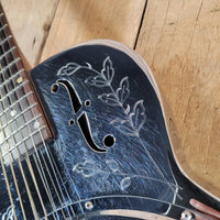 Dobro 1977 Model 36-1 The Rose Engraved Brass Body w/ Original Case Excellent - Mahar's Vintage Guitars
