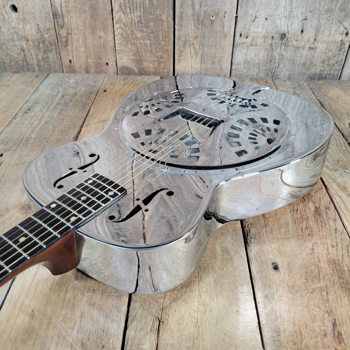 Dobro 1977 Model 36-1 The Rose Engraved Brass Body w/ Original Case Excellent - Mahar's Vintage Guitars