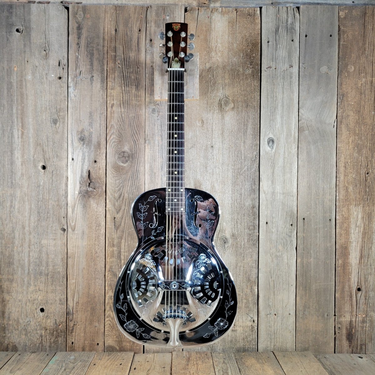 Dobro 1977 Model 36-1 The Rose Engraved Brass Body w/ Original Case Excellent - Mahar's Vintage Guitars
