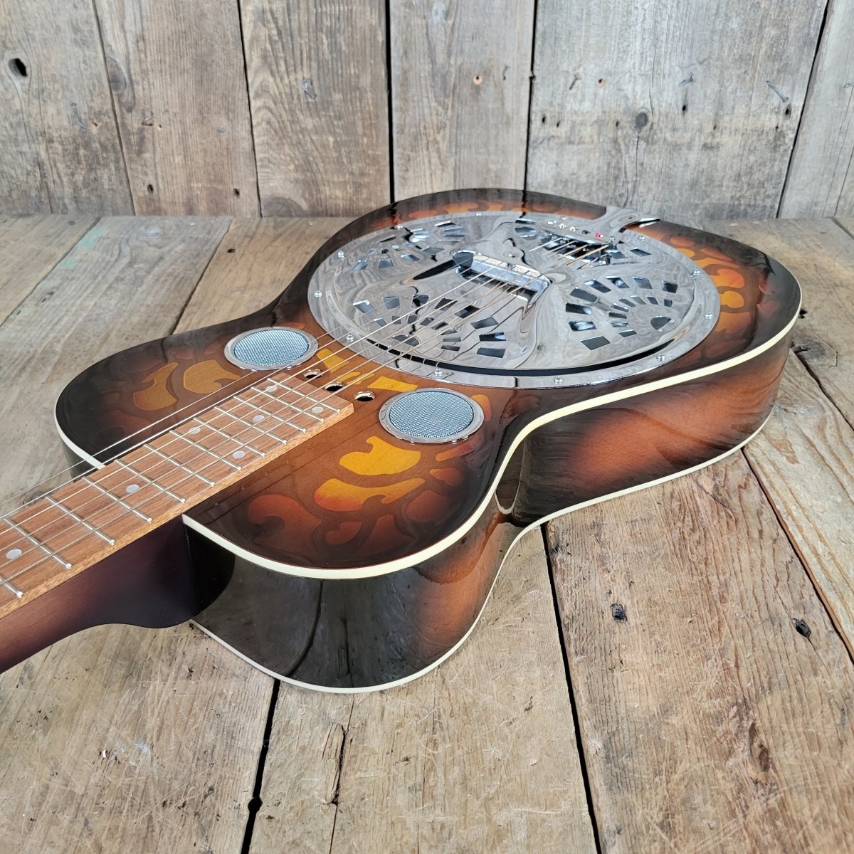 Dobro Model 66B Squareneck Resonator 1985 Sandblasted Birch With Case - Mahar's Vintage Guitars