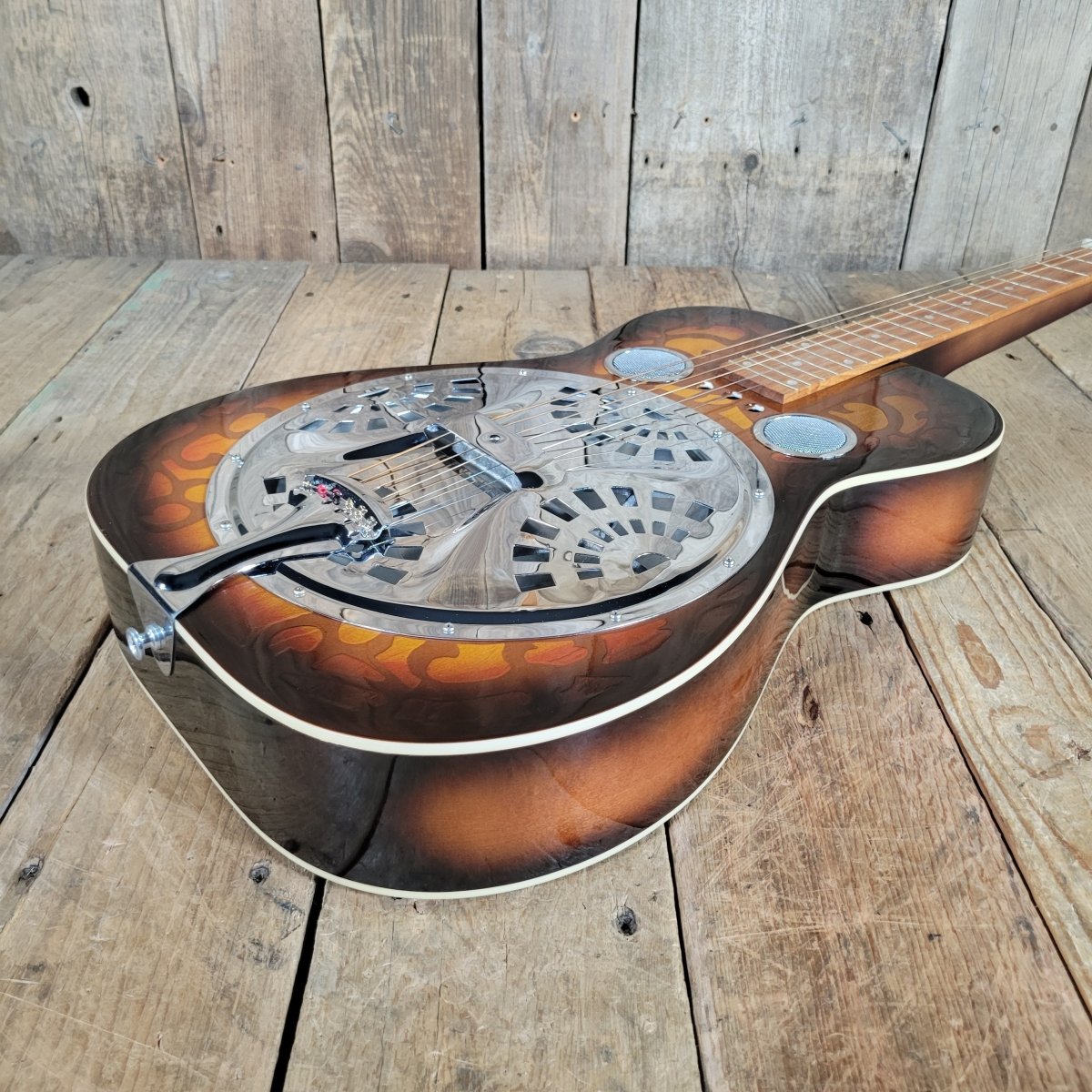 Dobro Model 66B Squareneck Resonator 1985 Sandblasted Birch With Case - Mahar's Vintage Guitars