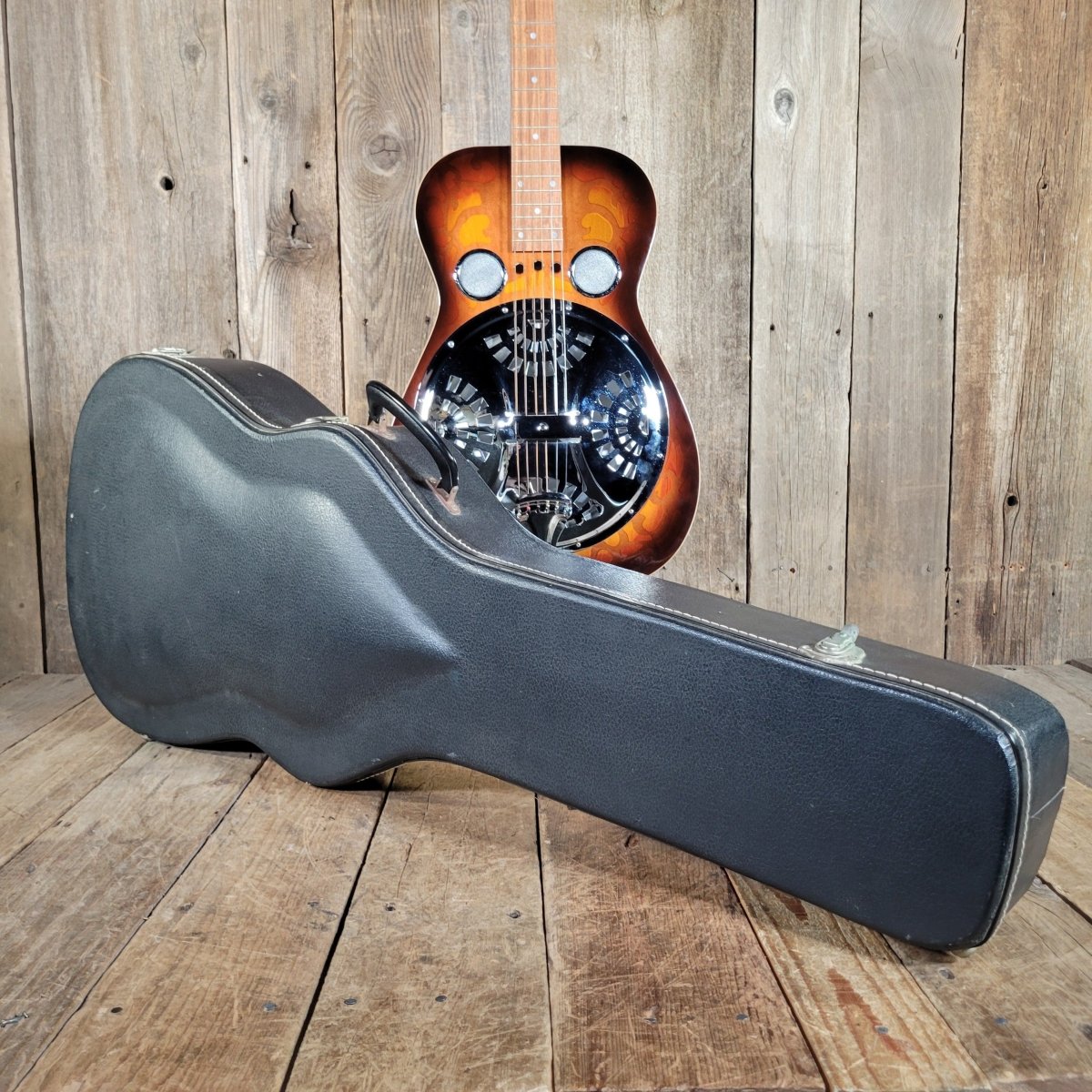 Dobro Model 66B Squareneck Resonator 1985 Sandblasted Birch With Case - Mahar's Vintage Guitars