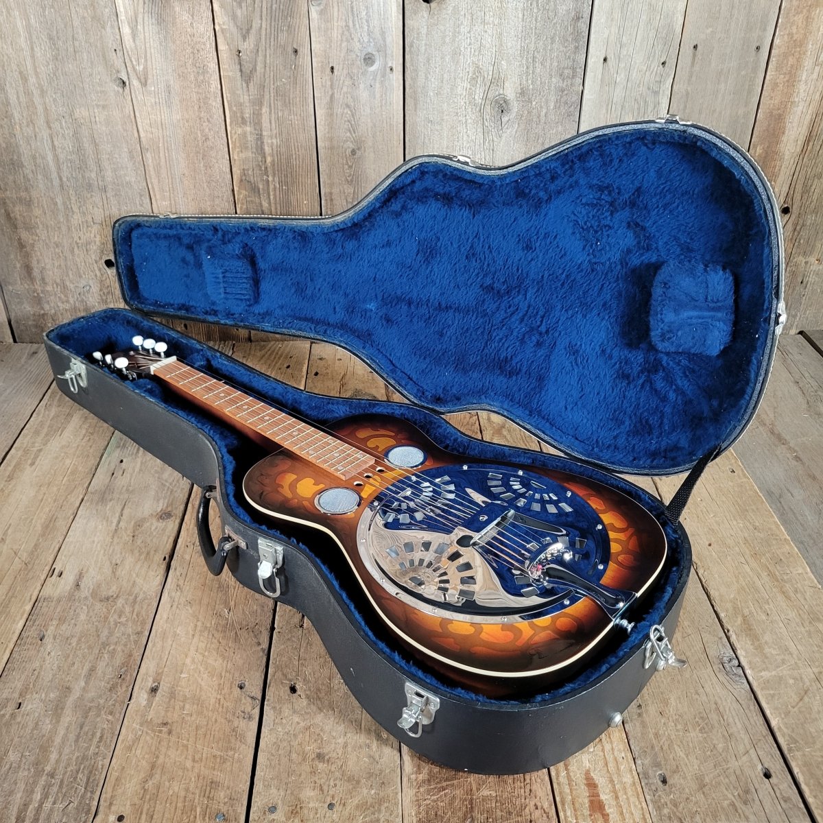 Dobro Model 66B Squareneck Resonator 1985 Sandblasted Birch With Case - Mahar's Vintage Guitars