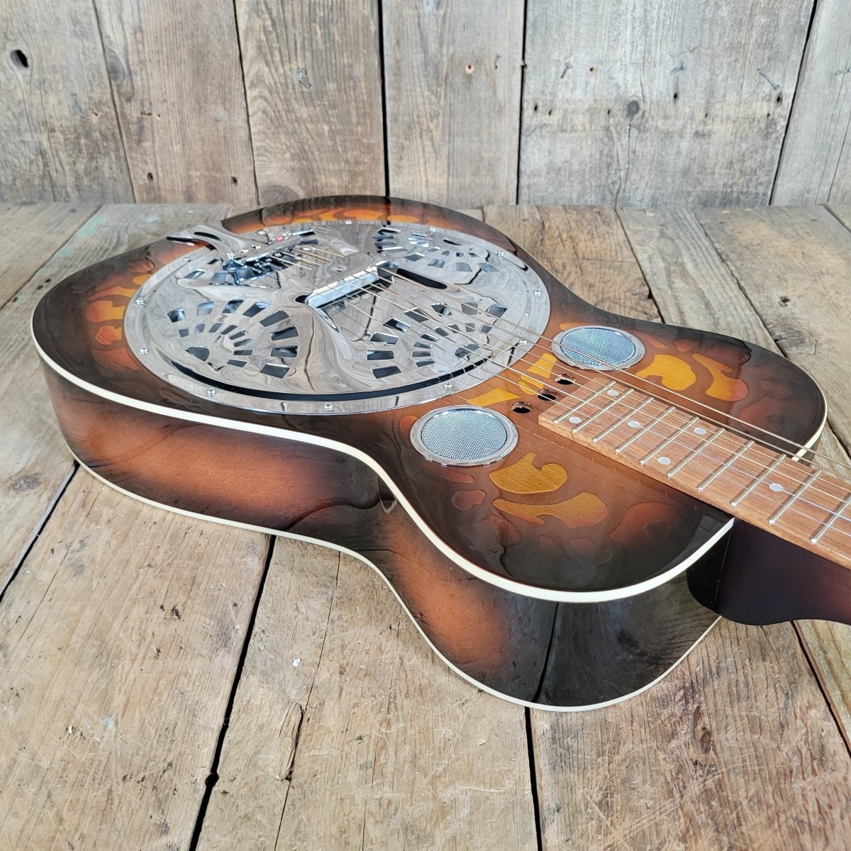 Dobro Model 66B Squareneck Resonator 1985 Sandblasted Birch With Case - Mahar's Vintage Guitars