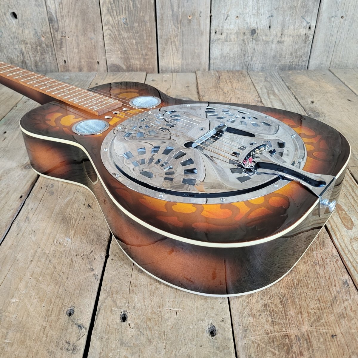 Dobro Model 66B Squareneck Resonator 1985 Sandblasted Birch With Case - Mahar's Vintage Guitars