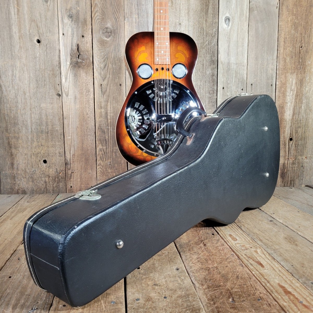Dobro Model 66B Squareneck Resonator 1985 Sandblasted Birch With Case - Mahar's Vintage Guitars
