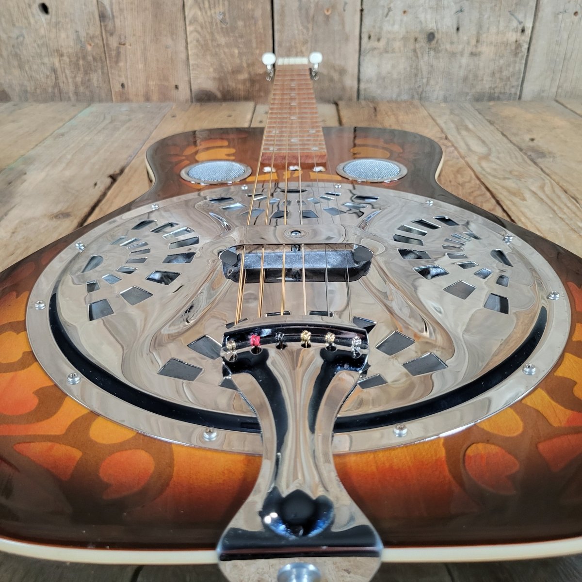 Dobro Model 66B Squareneck Resonator 1985 Sandblasted Birch With Case - Mahar's Vintage Guitars