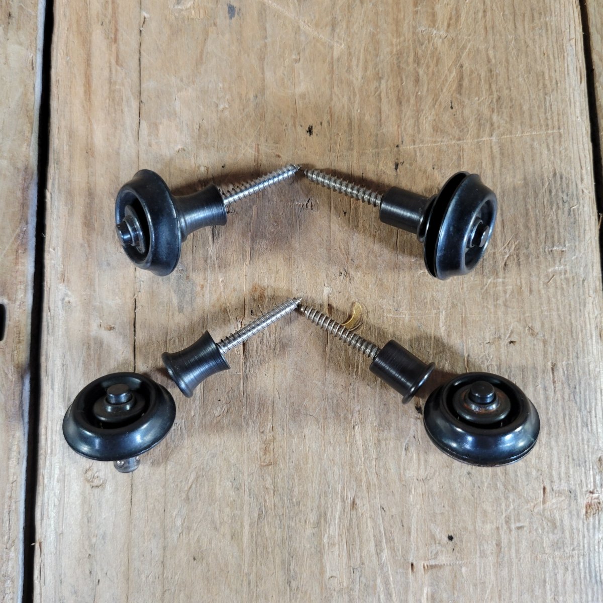 Dunlop Black Straplocks Two Pair Lightly Used - Mahar's Vintage Guitars