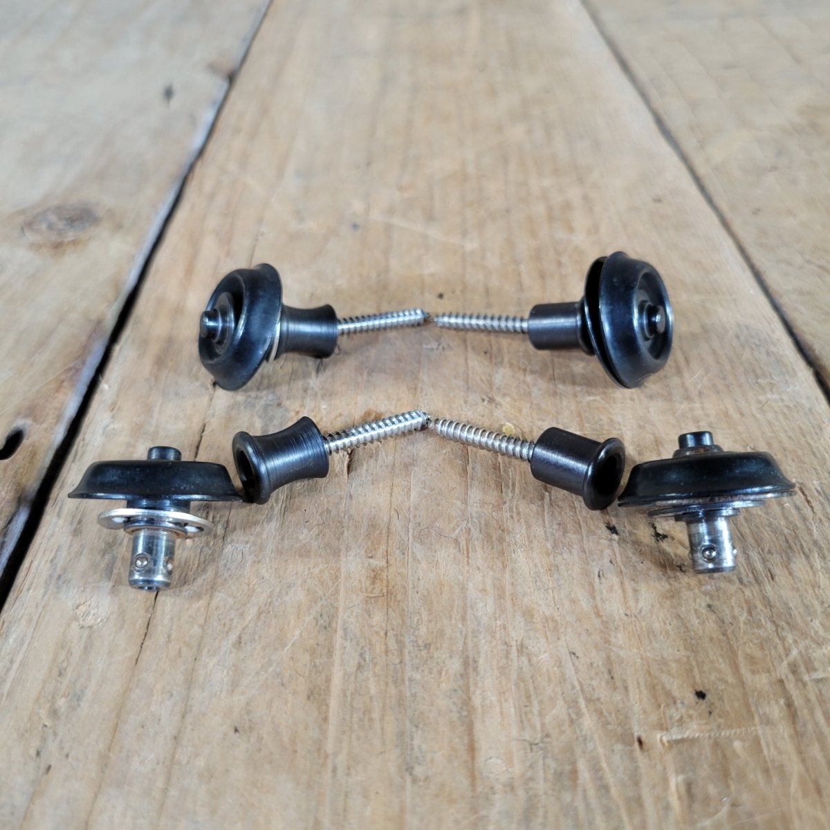Dunlop Black Straplocks Two Pair Lightly Used - Mahar's Vintage Guitars