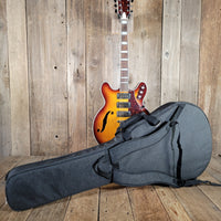 Eastwood Airline H78 Deluxe Reissue – Semi - Hollow Electric Guitar with Gold Foil Pickups - Mahar's Vintage Guitars