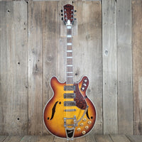 Eastwood Airline H78 Deluxe Reissue – Semi - Hollow Electric Guitar with Gold Foil Pickups - Mahar's Vintage Guitars