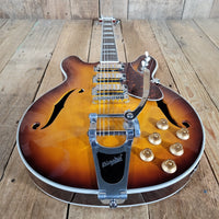 Eastwood Airline H78 Deluxe Reissue – Semi - Hollow Electric Guitar with Gold Foil Pickups - Mahar's Vintage Guitars
