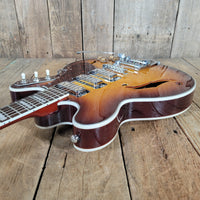 Eastwood Airline H78 Deluxe Reissue – Semi - Hollow Electric Guitar with Gold Foil Pickups - Mahar's Vintage Guitars