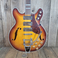 Eastwood Airline H78 Deluxe Reissue – Semi - Hollow Electric Guitar with Gold Foil Pickups - Mahar's Vintage Guitars