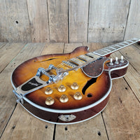 Eastwood Airline H78 Deluxe Reissue – Semi - Hollow Electric Guitar with Gold Foil Pickups - Mahar's Vintage Guitars
