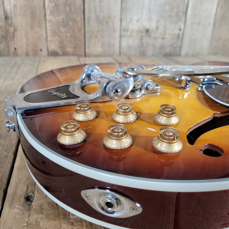 Eastwood Airline H78 Deluxe Reissue – Semi - Hollow Electric Guitar with Gold Foil Pickups - Mahar's Vintage Guitars