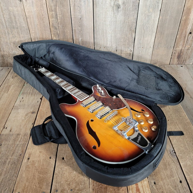 Eastwood Airline H78 Deluxe Reissue – Semi - Hollow Electric Guitar with Gold Foil Pickups - Mahar's Vintage Guitars