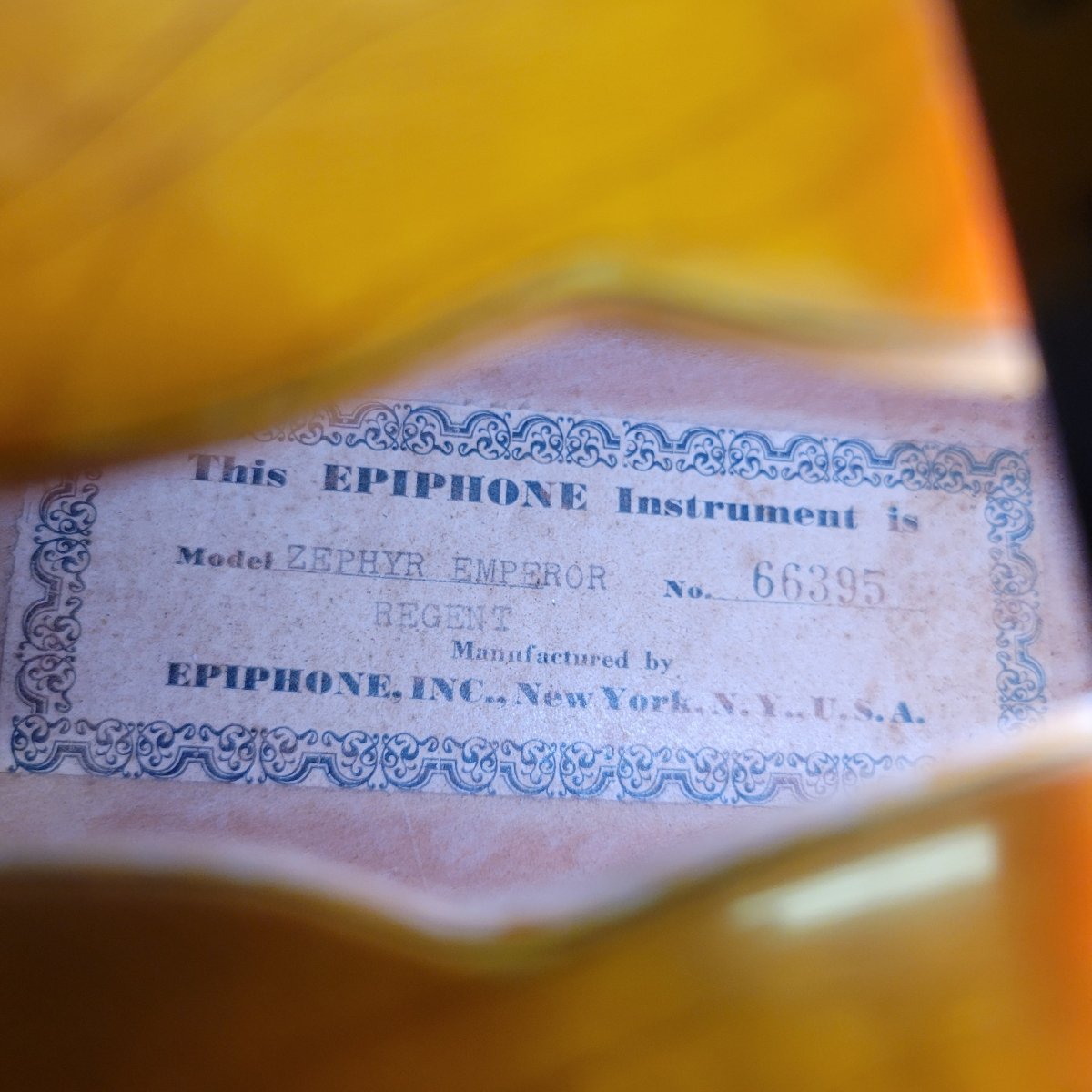 Epiphone 1953 Zephyr Emperor Regent Blonde New York Pickups - Mahar's Vintage Guitars