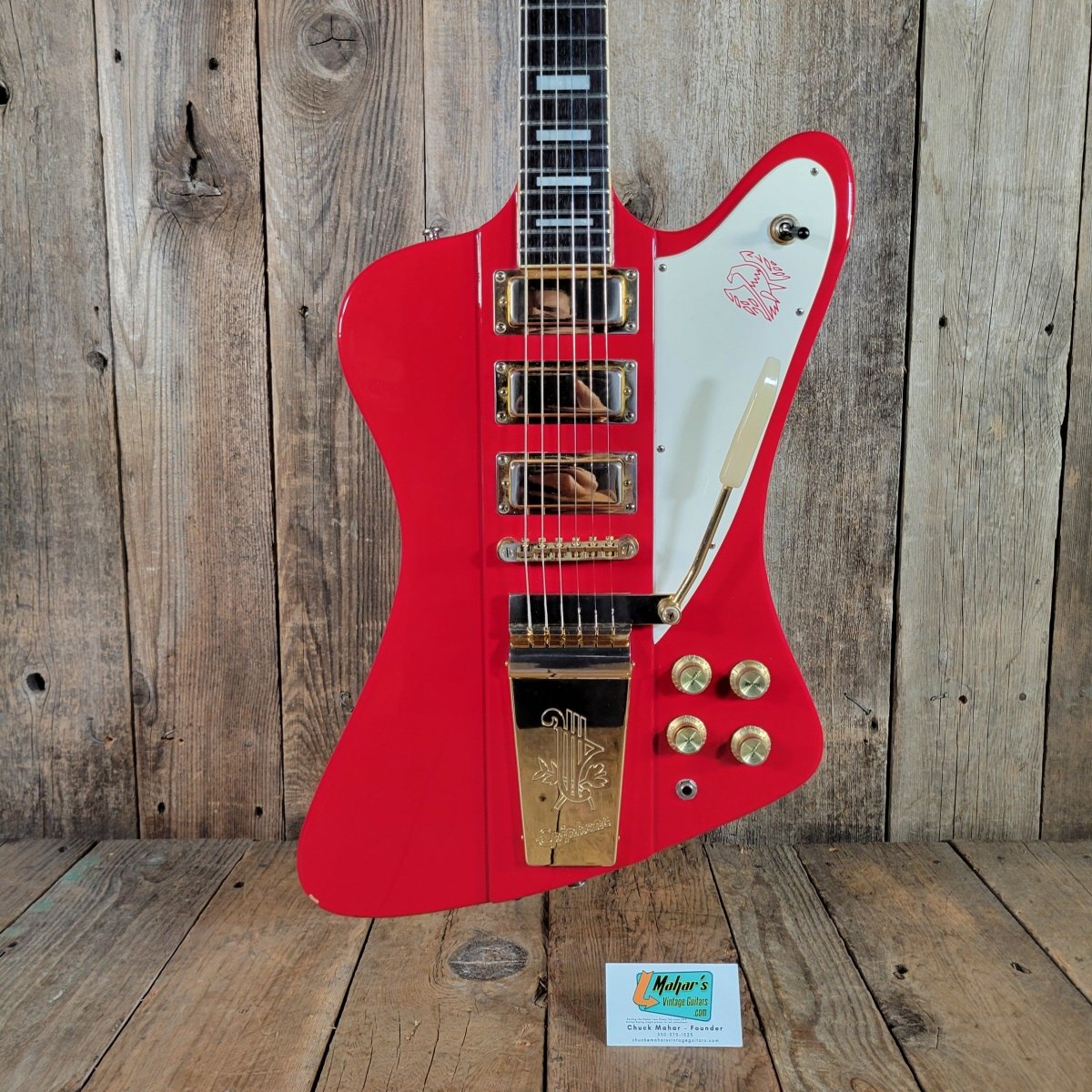 Epiphone 1999 Firebird VII Cardinal Red Gold Hardware Very Good - Mahar's Vintage Guitars