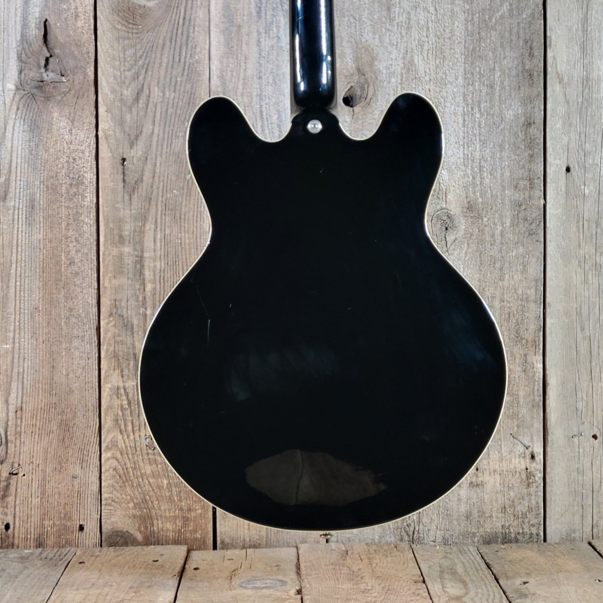 Epiphone 1999 Sheraton John Lee "Boogie Man" Hooker Signature 43 of 220 Ebony w/ Orig Case, Very Good - Mahar's Vintage Guitars