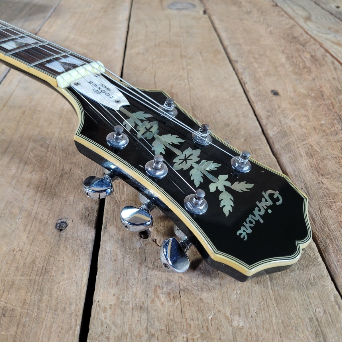 Epiphone 1999 Sheraton John Lee "Boogie Man" Hooker Signature 43 of 220 Ebony w/ Orig Case, Very Good - Mahar's Vintage Guitars