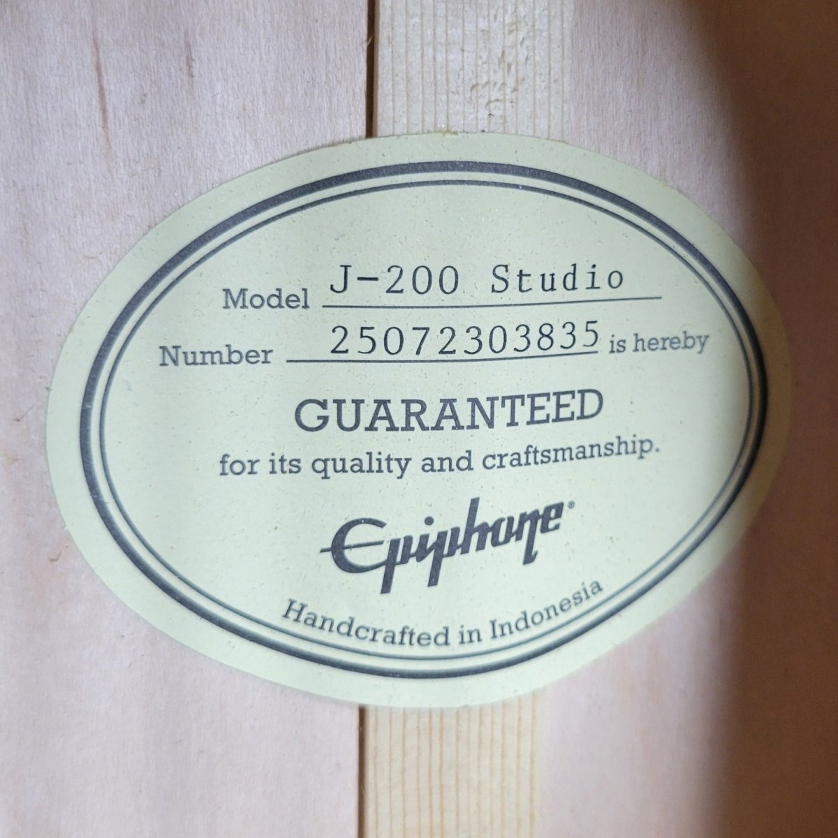 Epiphone 2025 J-200 Studio Blonde w/ Factory Fishman Pickup, No Case, Near Mint - Mahar's Vintage Guitars