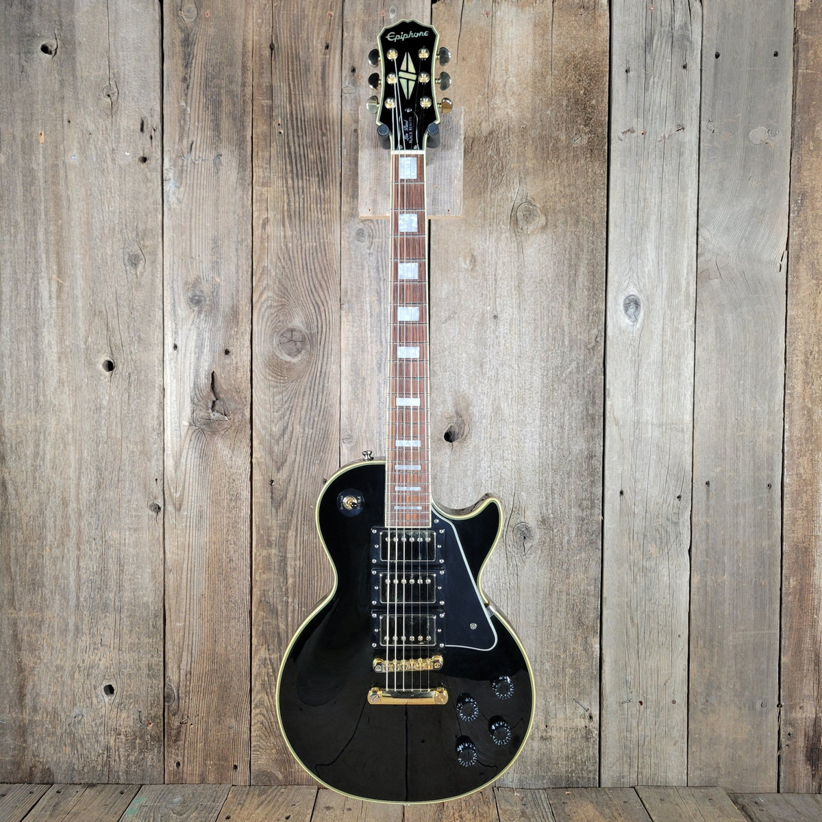Epiphone Les Paul Black Beauty 3 Pickup Electric Guitar 2011 – Triple Humbucker Custom Style in Ebony - Mahar's Vintage Guitars